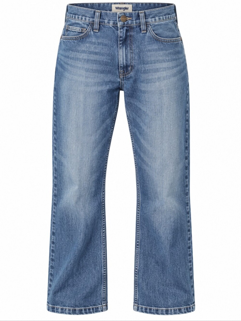 WRANGLER | Y2K 5-Pocket Relaxed Fit Bootcut Denim Blue Jeans for Men | 29‎ X 30